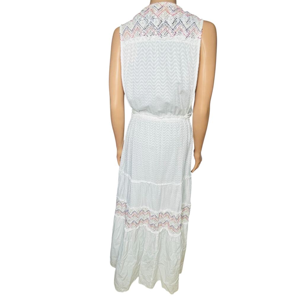 Ramy Brook Paloma Chevron Coverup dress Long embroidered white - Picture 3 of 11